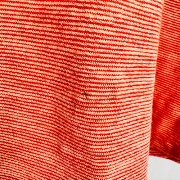 LOFT Ann Taylor Orange White Striped Tank Top Size M Sleeveless LIKE N… - Picture 7 of 7